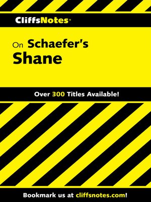 cover image of CliffsNotes on Schaefer's Shane